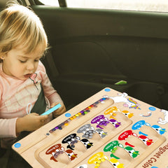 Hongid maze with acrylic cover keeps beads enclosed during busy play.