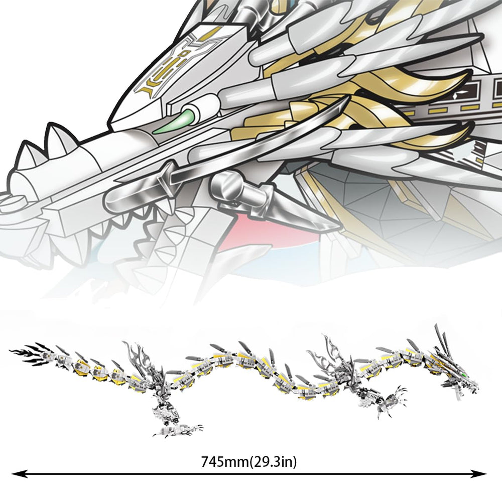 HONLANCH Dragon Series White Mechanical Hurricane Dragon stickers add detailed decoration and personality