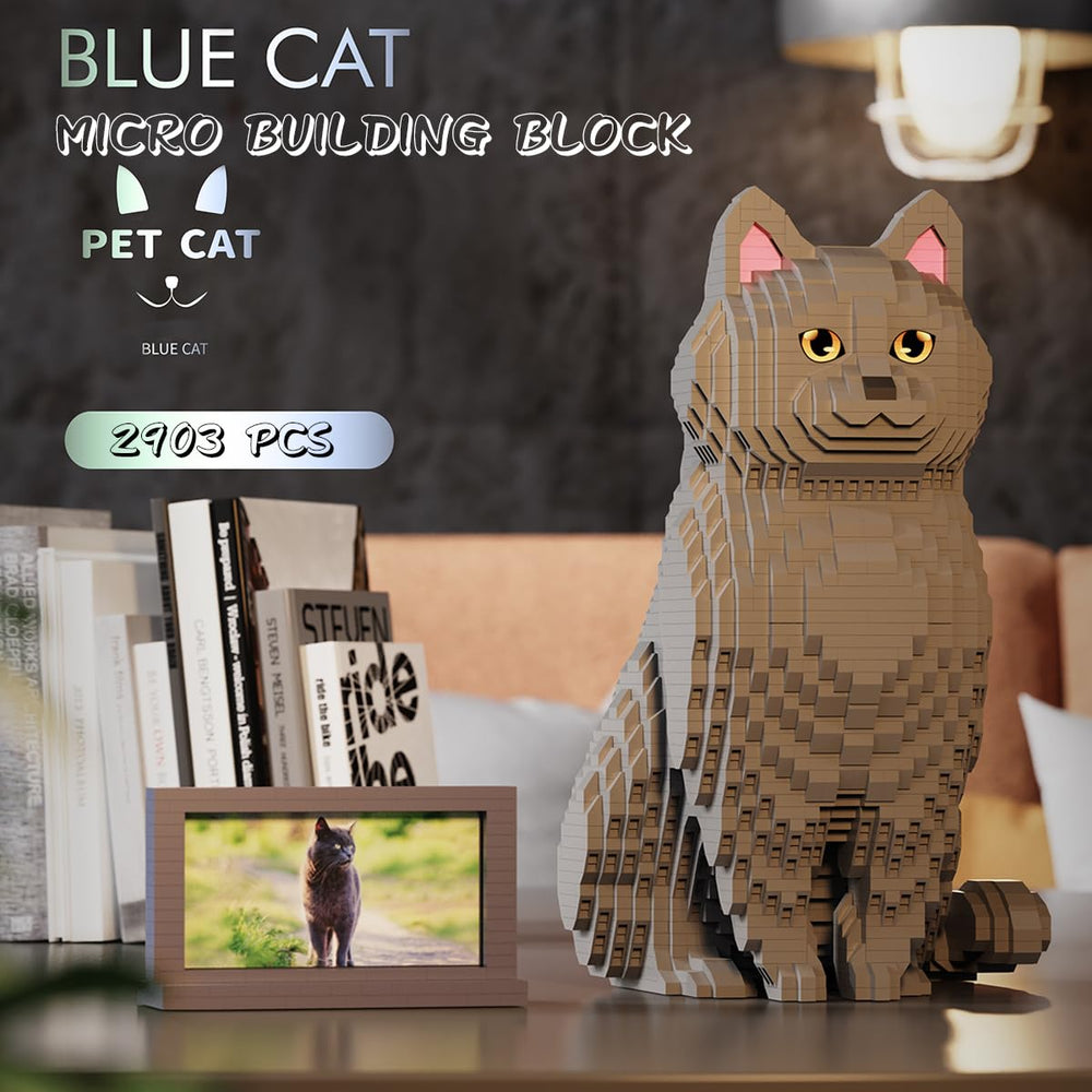 HONLANCH Shorthair Blue Cat model showing detailed construction for hobbyists.