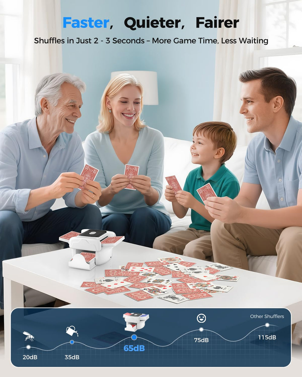 Honlunu shuffler compact portable design for travel and game nights.