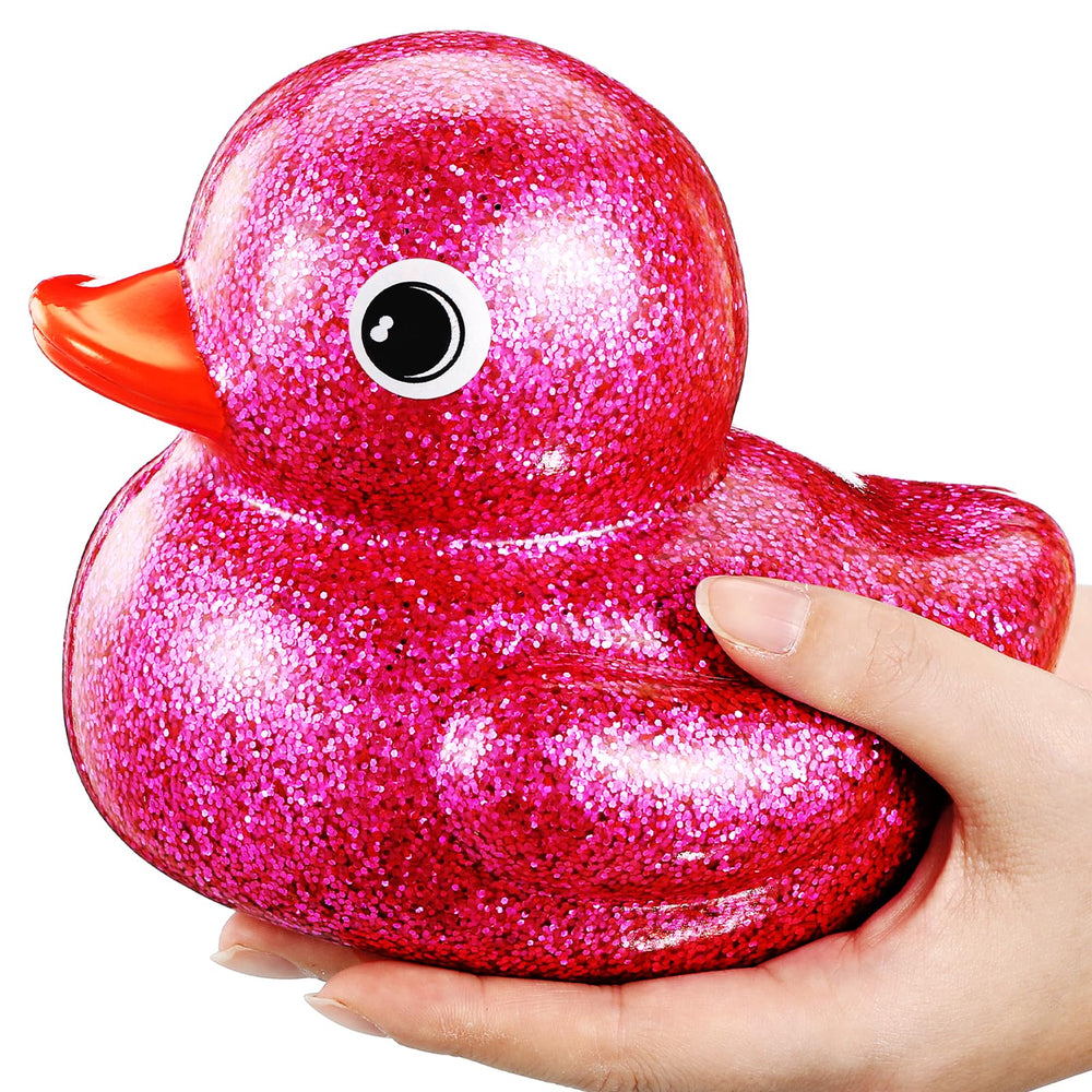 Honoson 6.89-inch giant glitter rubber duck in purple for captivating bath time
