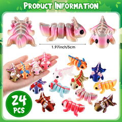Honoson colorful axolotl ornaments with movable joints for desk decor.