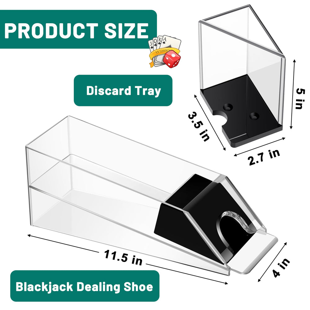 Honoson discard tray 6-deck clear acrylic keeps cards organized