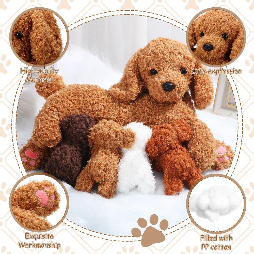 Honoson yellow puppy plush 12 cm, perfect for storytelling and tea parties.