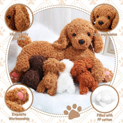 Honoson yellow puppy plush 12 cm, perfect for storytelling and tea parties.