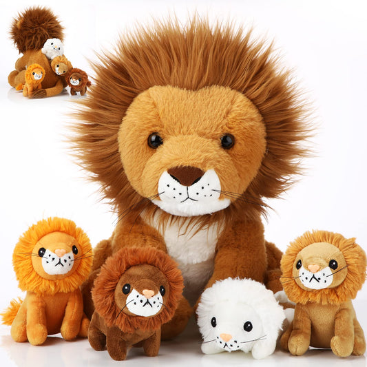 Honoson big lion plush, 13 inch, soft and cuddly for bedtime snuggles.