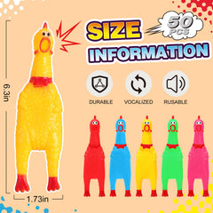 Honoson squeaky chicken toy offers varied sounds with gentle squeezes.