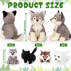 Honoson wolf cubs plush in four colors for imaginative play