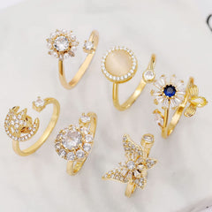 Honsny 6pcs anxiety rings set shown on hand for versatile styling