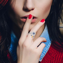 Honsny anxiety ring moon-star spins smoothly for distraction-free moments.