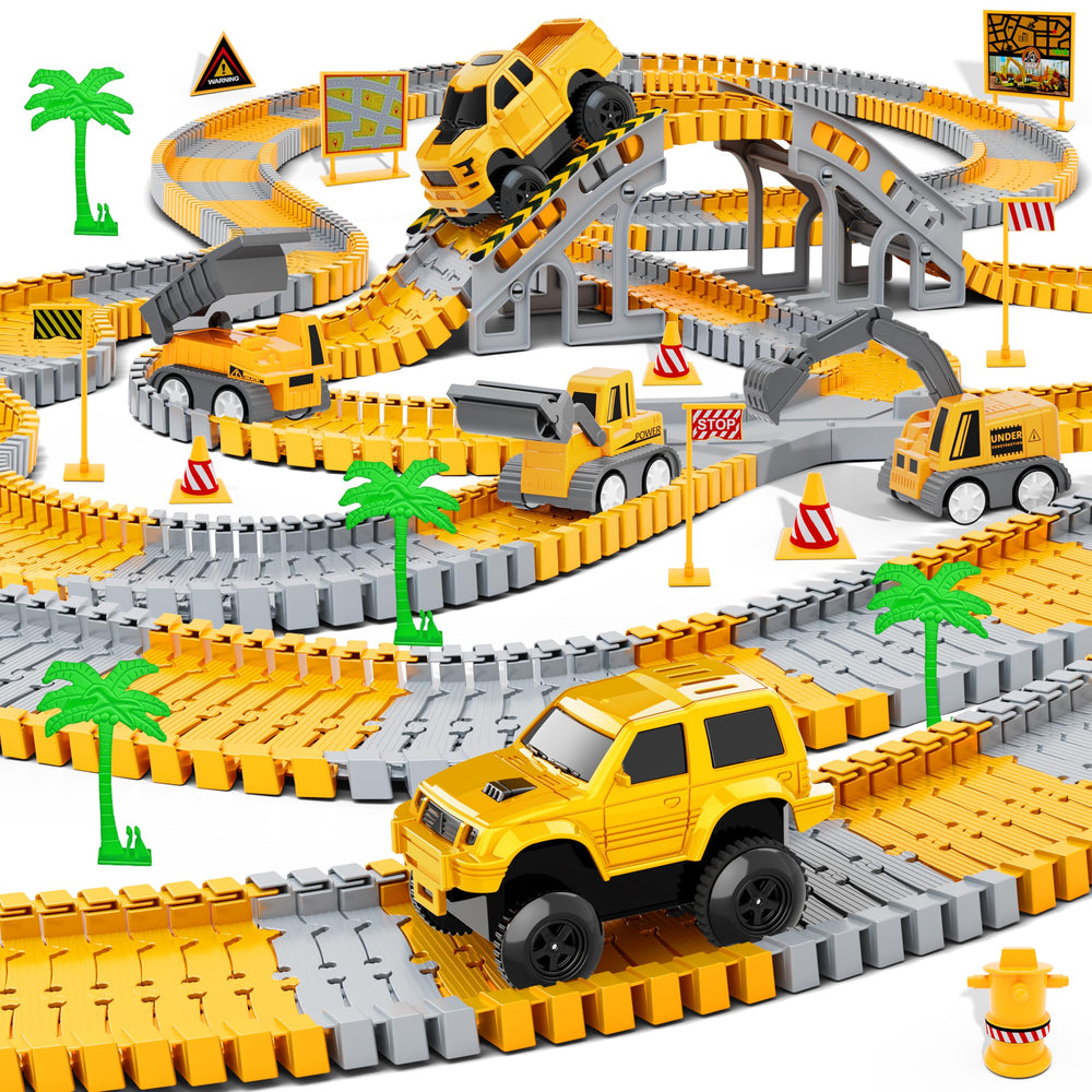 Hony construction race track bridge enabling dynamic, kid-friendly racing layouts.