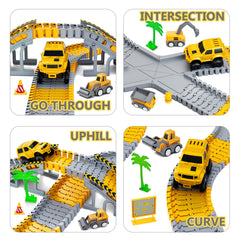 Hony traffic signs and rails guide safe pretend driving adventures.