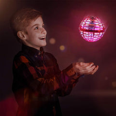 Hoofun Flying Orb Ball Toy charging with USB; quick power for more play.