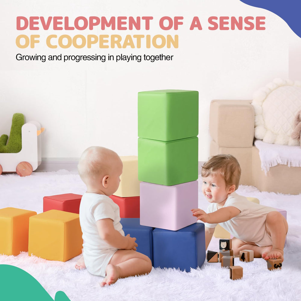 Hoohtoot soft-building-blocks image shows durability and quick recovery after compression.