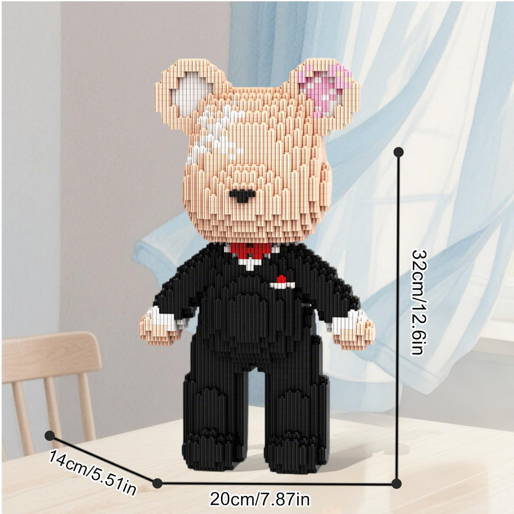 HOOLEDAY Bridegroom Bear in black suit detail for elegant display.