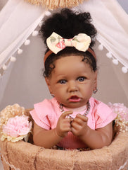 HOOMAI reborn doll 22.8-inch full-body view for realistic nurturing play.
