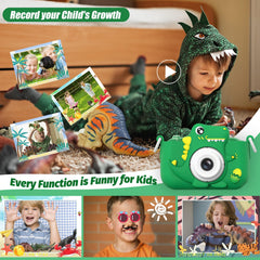 HOOMOON Upgrade Dinosaur Kids Camera side view highlights lightweight, portable design