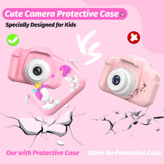 HOOMOON Unicorn Kids Camera 32GB memory card captures thousands of moments.