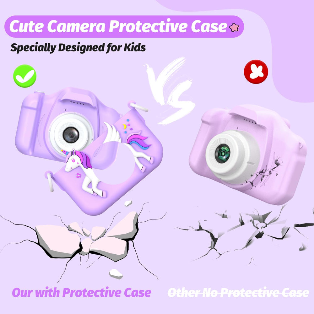 HOOMOON Upgrade Unicorn Kids Camera with 32GB storage ready to store memories