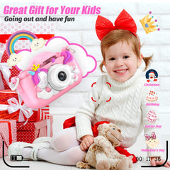 HOOMOON Unicorn Kids Camera with durable soft shell supports everyday adventures.