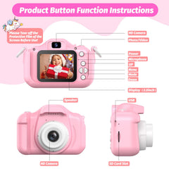 HOOMOON Unicorn Kids Camera hanging lanyard enables easy outdoor carrying.