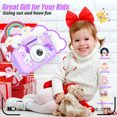 HOOMOON Upgrade Unicorn Kids Camera outdoors in use for playful snapshots