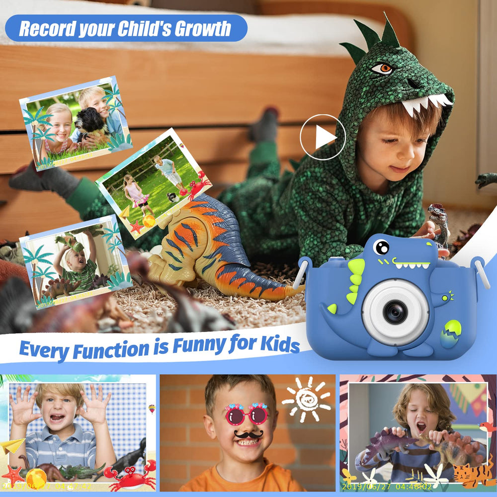 HOOMOON Dinosaur Kids Camera selfie shot demonstrates quick photo moments for children
