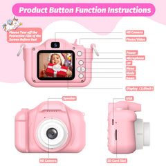 HOOMOON kids camera 32GB memory card stores thousands of photos.