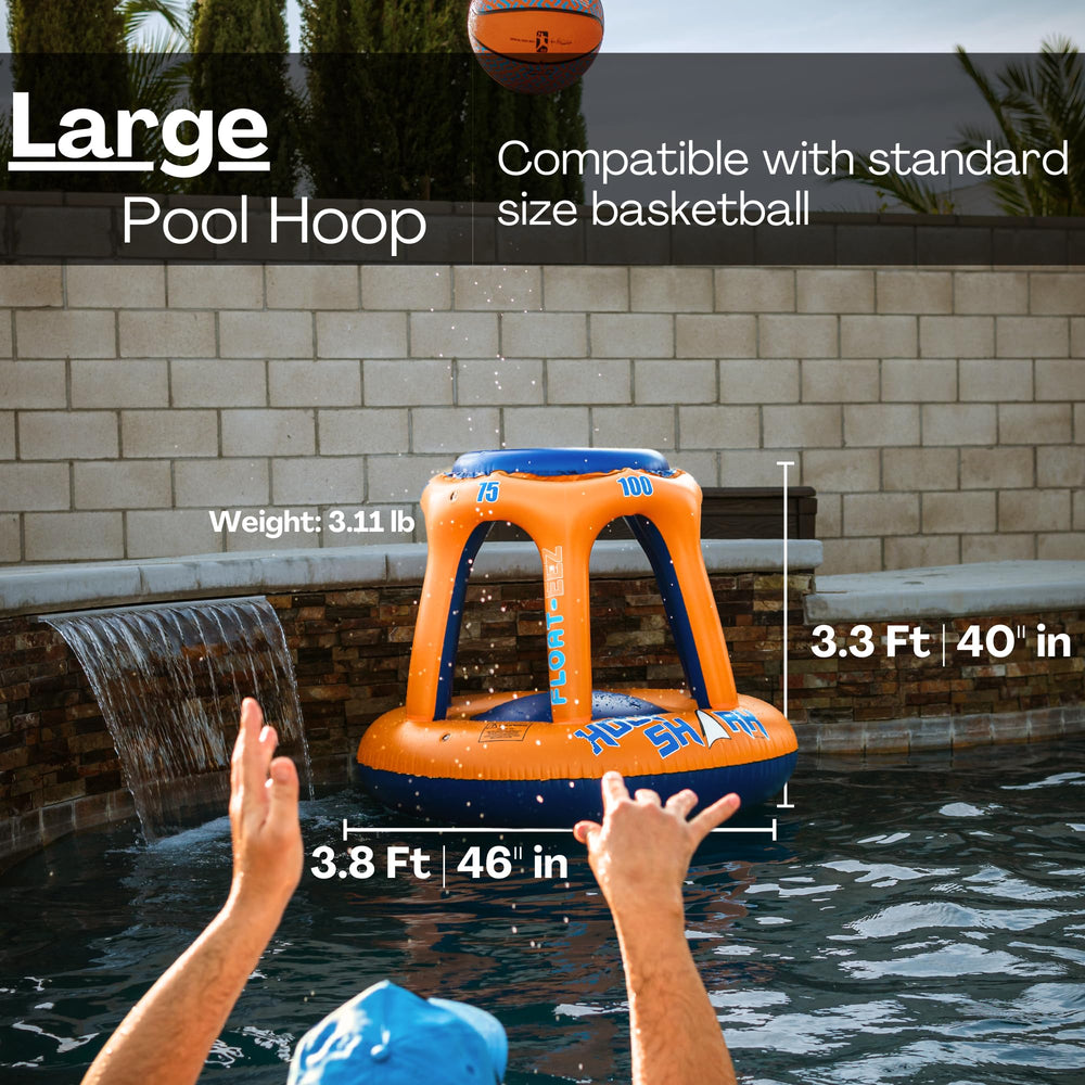 HOOP SHARK pool hoop with ball included ready for play.