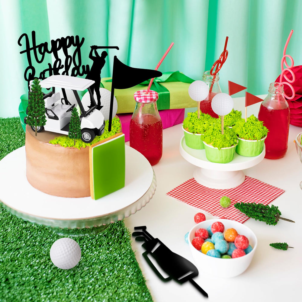 Hooqict golf flag toppers brighten cupcakes with color