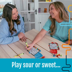 Family game night setup with Sixem for 2-5 players.