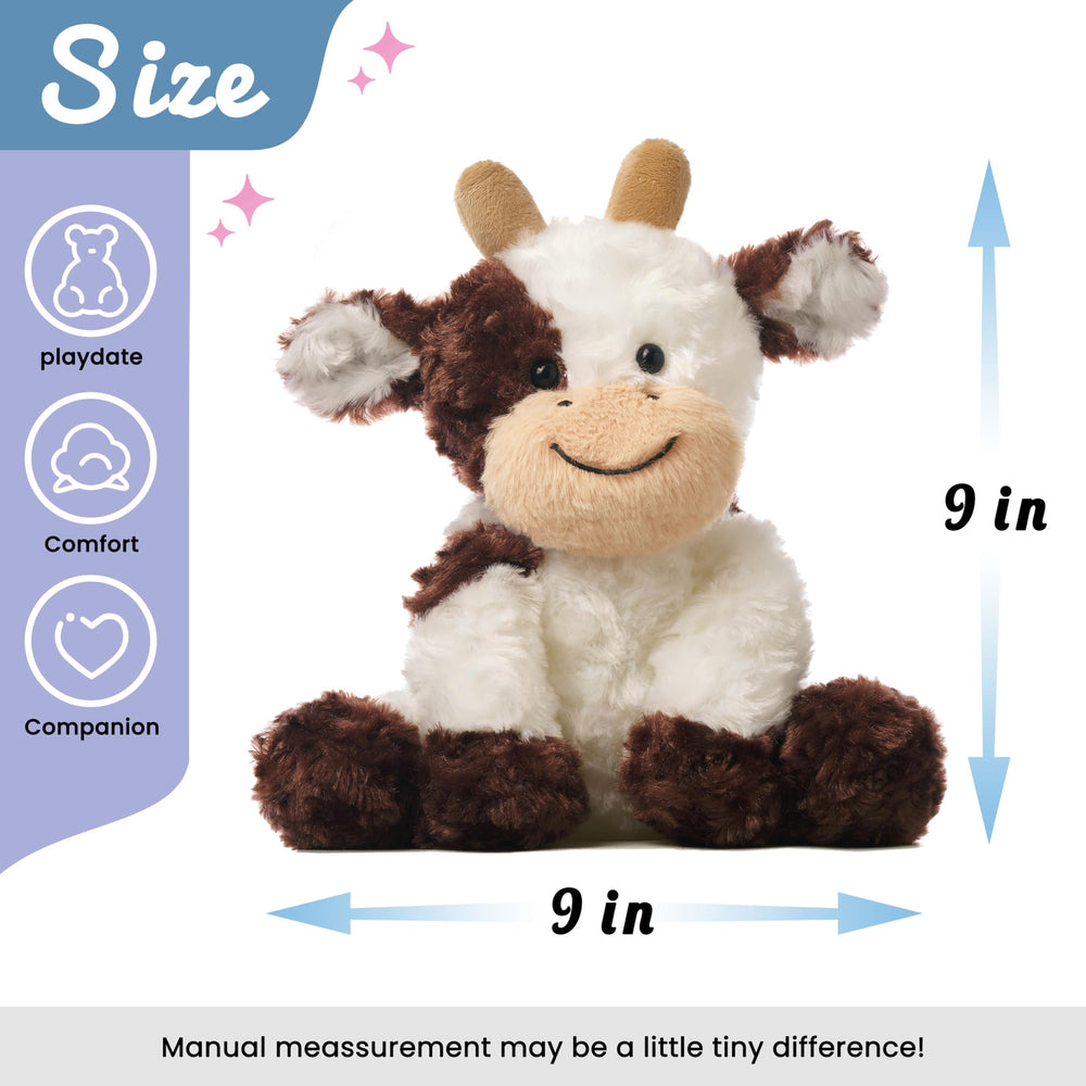 Hopearl plush cow face close-up, showing ultra-soft texture for hugs.