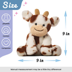 Hopearl cow plush face detail shows friendly expression for bedtime warmth.