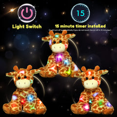 Hopearl giraffe LED pillow for kids offering a comforting glow at night.