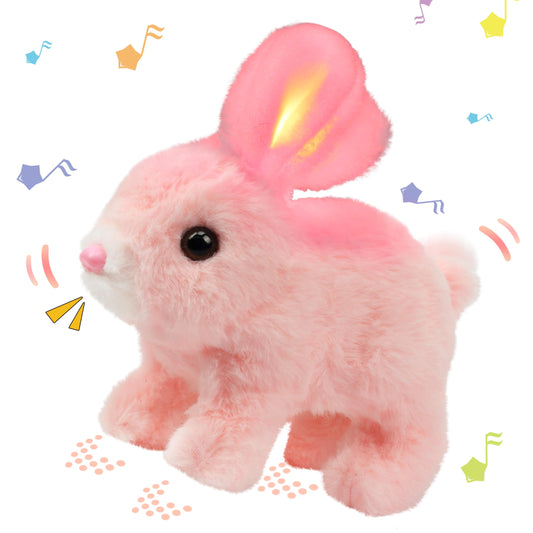 Hopearl hopping rabbit with LED ears enhances interactive playtime for toddlers at home
