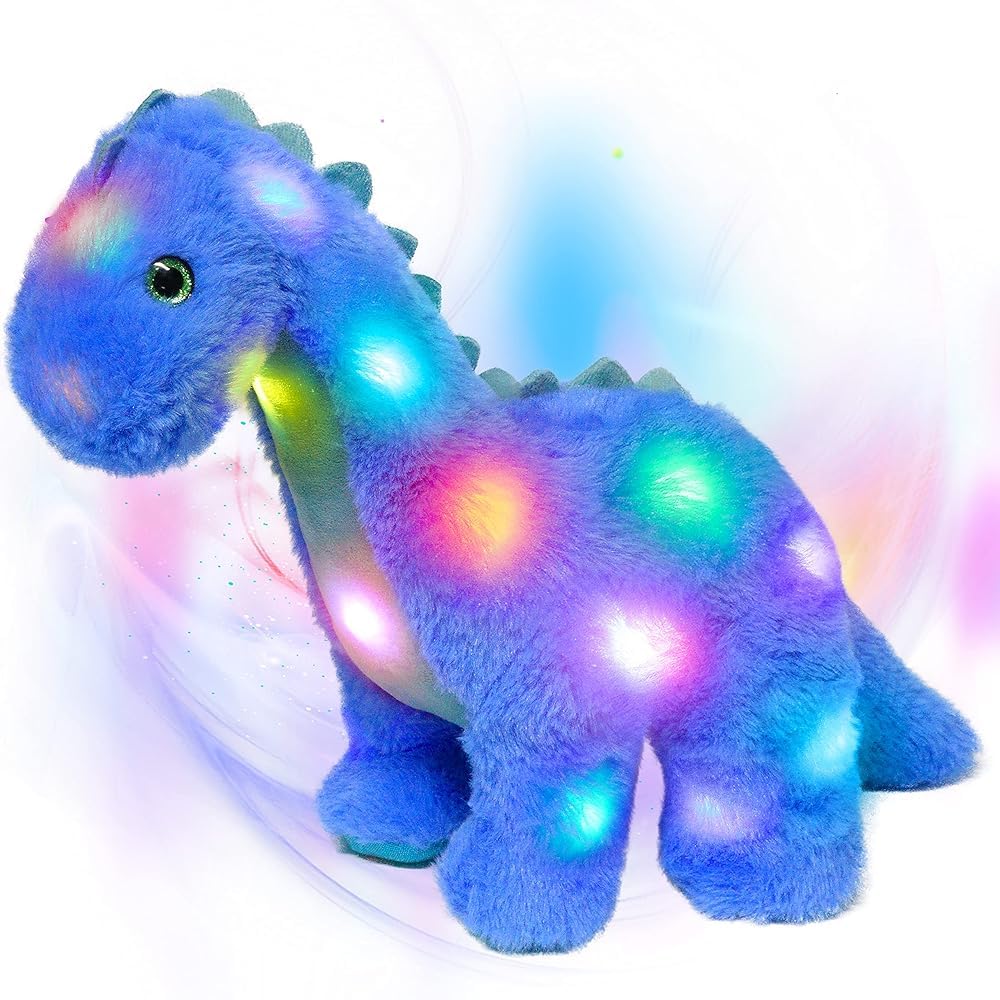 Hopearl LED plush Diplodocus glows softly for a comforting night routine