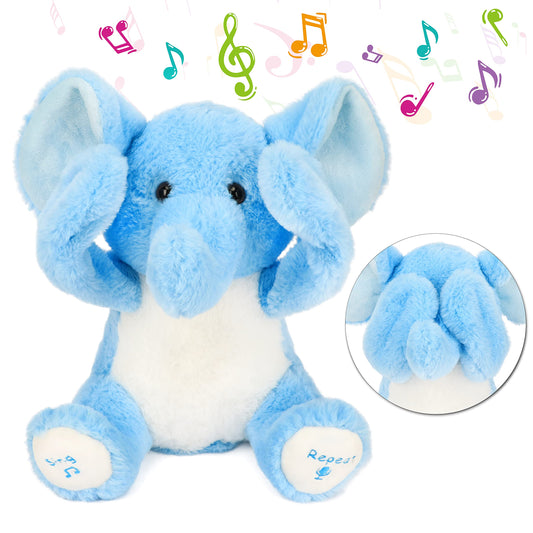 Hopearl Peek A Boo Elephant interactive plush that sings and responds.