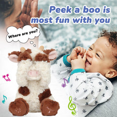 Hopearl Peek A Boo Cow hand motions accompany singing for engaging play.