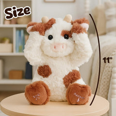 Hopearl Peek A Boo Cow plush body feels soft and cuddly for comforting hugs.