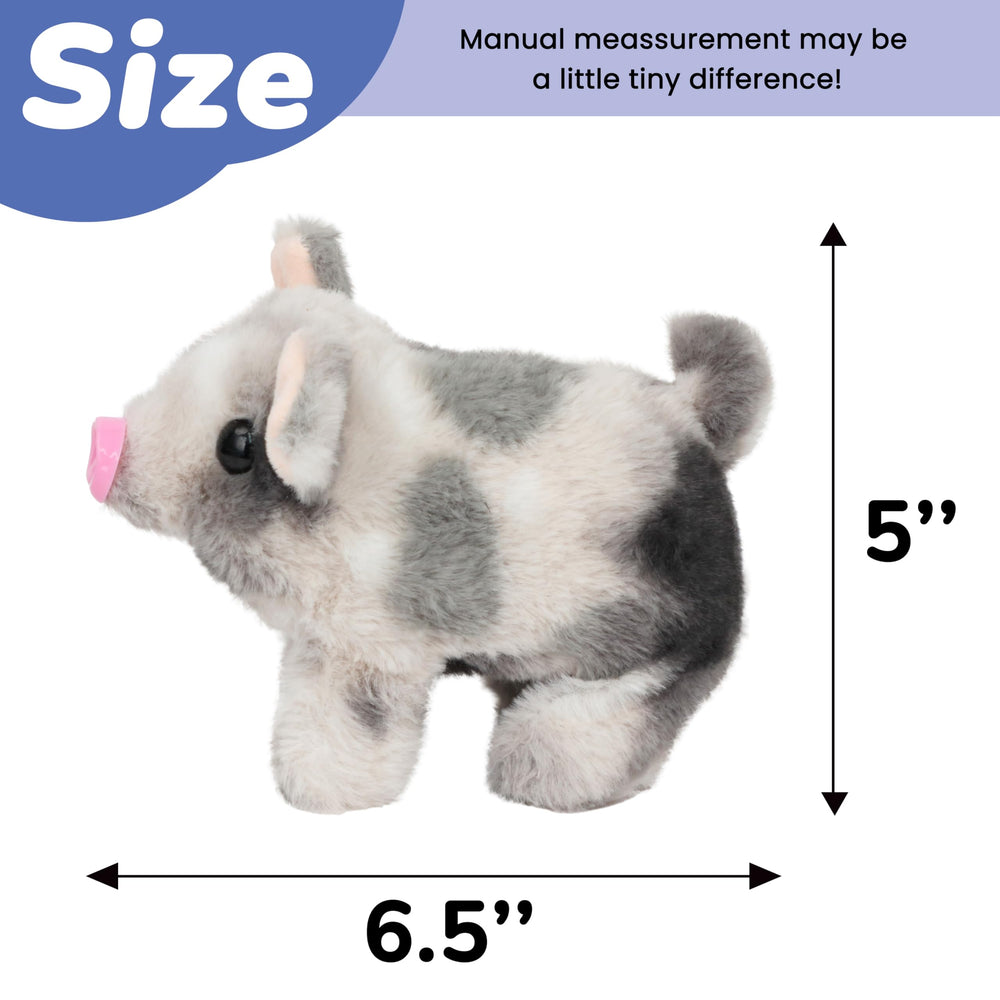 Hopearl pig toy emits friendly sounds to attract attention.