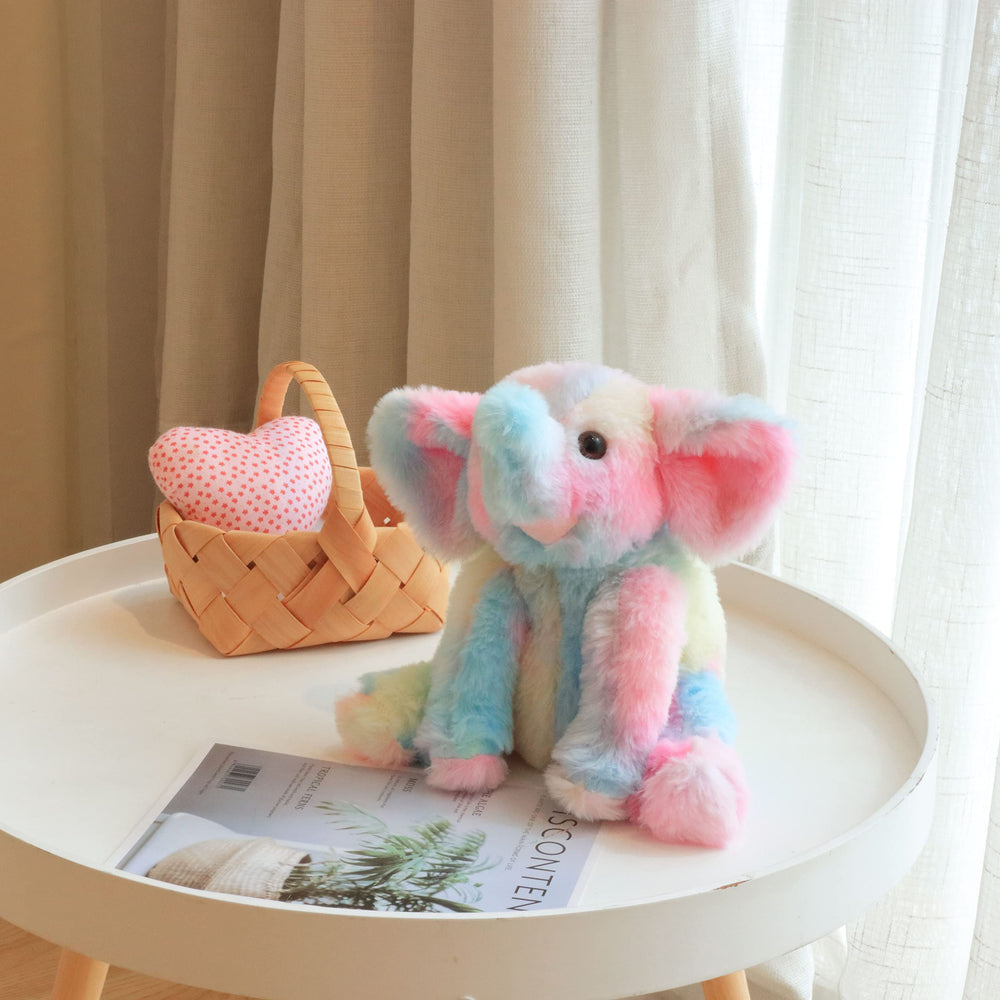 Hopearl rainbow elephant plush adds a charming bedtime companion