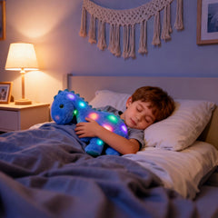 Hopearl blue plush Diplodocus offers a soft hug for cozy play