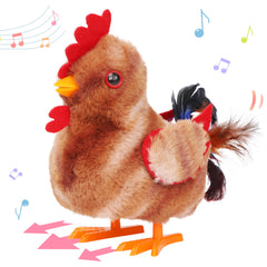 Hopearl walking chicken toy in brown, 8 inch, for active toddler play.