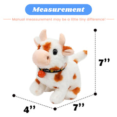 Hopearl walking cow toy side view shows lifelike movement for engaging pretend moments.
