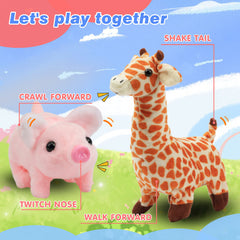 Hopearl Walking Piggy head shake mid-action conveys playful energy during pretend play.