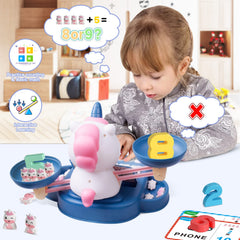 HOPEEYE Unicorn Weights-20 support tactile counting and basic comparisons in learning.
