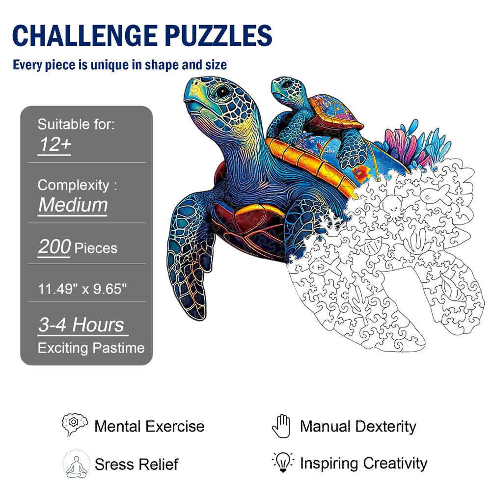 Hopelucr sea turtle puzzle completed highlights a family-friendly challenge.
