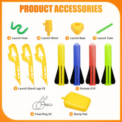 Hopture Rocket Launcher foam rockets in bright colors for safe outdoor fun.