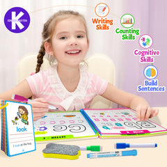 HOQEEWIPE dry-erase markers enable quick corrections during handwriting practice