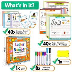 HOQEEWIPE handwriting practice for letters and numbers improves fine motor skills